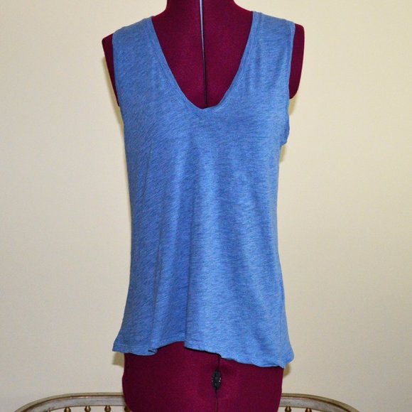 Madewell Tops - Madewell S Blue Sleeveless V-neck Tank Top